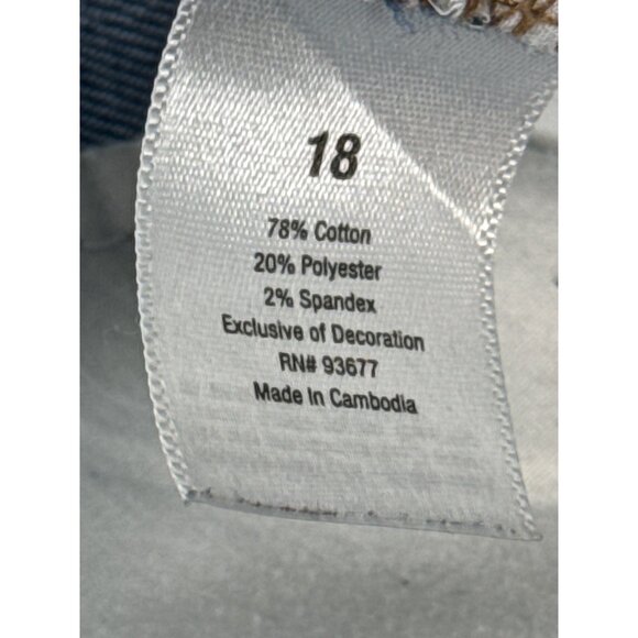 ANA Skinny Ripped Cropped Jeans Womens 18 Blue Side Stripe Raw Hem Denim - Picture 5 of 10